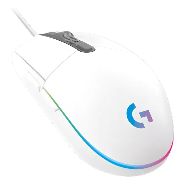 Mouse Gaming Cableado Logitech G203 Lightsync Rgb Blanco