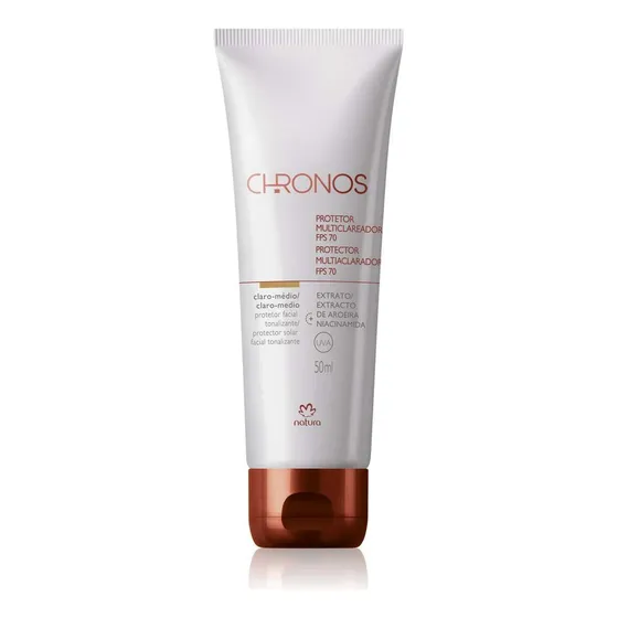Natura - Chronos Protetor Clareador Fps 70 Médio Claro 50ml