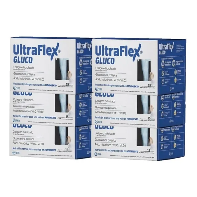 Suplemento en polvo UltraFlex Gluco Colágeno hidrolizado sabor vainilla x 2.025kg