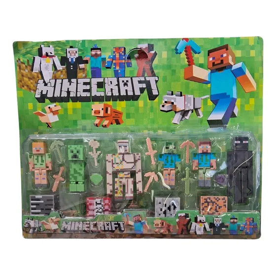 Cartelado Minecraft  Kit Com 6 Mini Bonecos Colecionáveis!