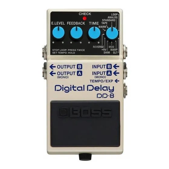 Pedal de efeito Boss Digital Delay DD-8 creme