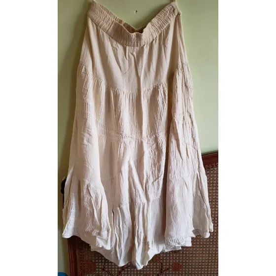 Falda Made In India, Larga, M, Ideal Playita, 85% Algodón 