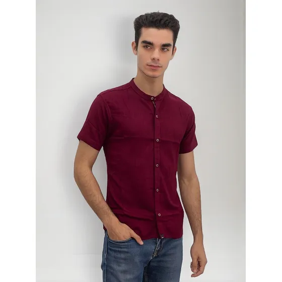Camisa Cuello Chino Color  Entero, Atrevido