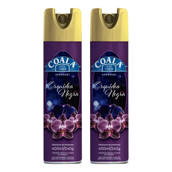 Kit 2 Odorizante De Ambiente Aerosol Coala Orquídea Negra