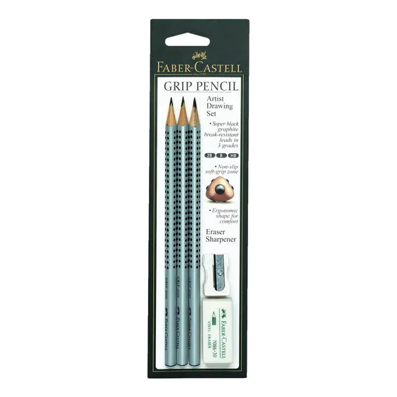 Faber-castell Grip Pencil Artist Drawing Set 3 Lápices Con B
