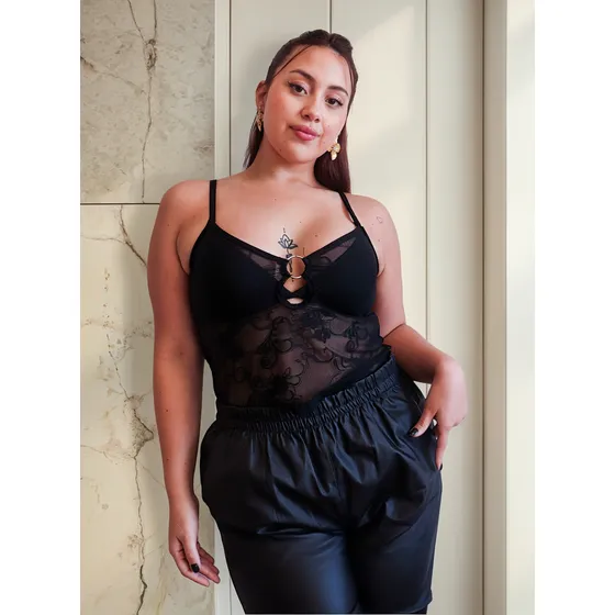 Musculosa Encaje Ananá Plus Size Mujer Floreado Talle Grande