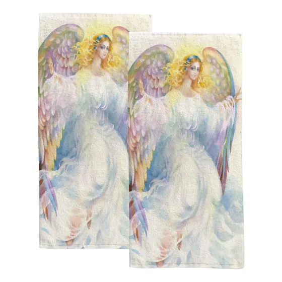 2 Toalla Baño Mano Para Hermosa Ala Pluma Angel Agua X