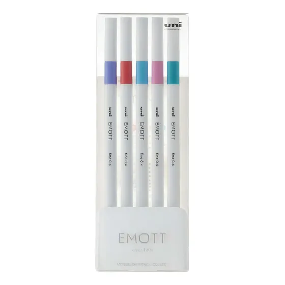 Estojo Caneta Emott 5 Cores Candy Pop Uni Ball Mitsubishi