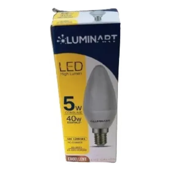 Bombillo Vela Led 5w Rosca E14 Luminart (2 Unidades)