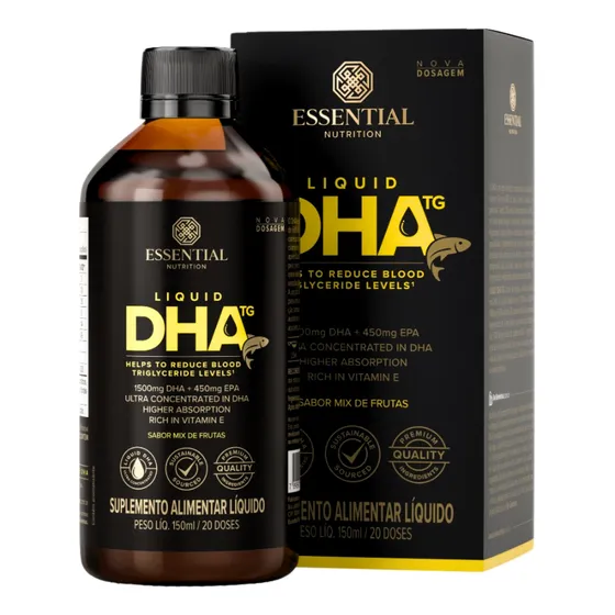 Liquid Dha + Vitamina E Ômega 3 Tg + Epa Essential Nutrition