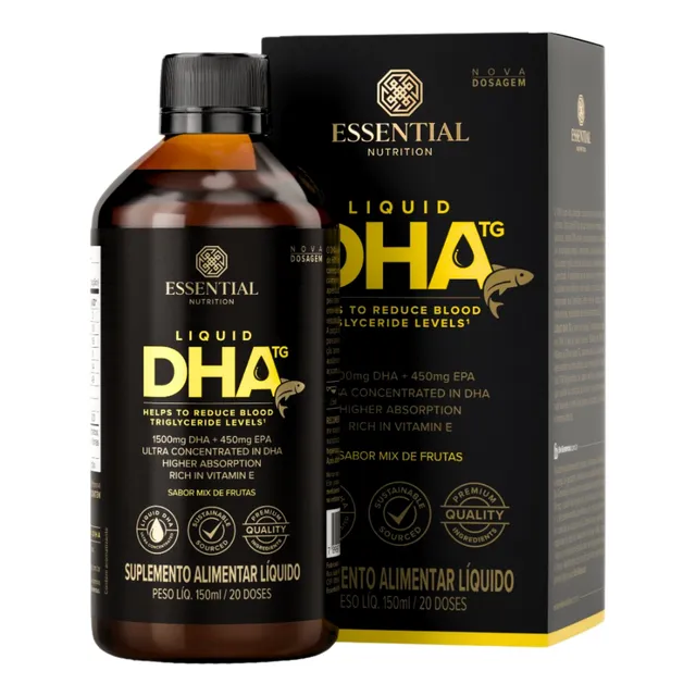 Liquid Dha + Vitamina E Ômega 3 Tg + Epa Essential Nutrition
