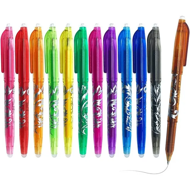 Bolígrafos De Tinta Gel Borrables, 12 Colores
