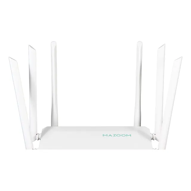 Mazoom E-u12 Router Wifi 1200mbps 2.4/5ghz Router Rompemuros Amplificador Wifi Extensor Rango Repetidor Señal De 6 Antena 127v Color Blanco