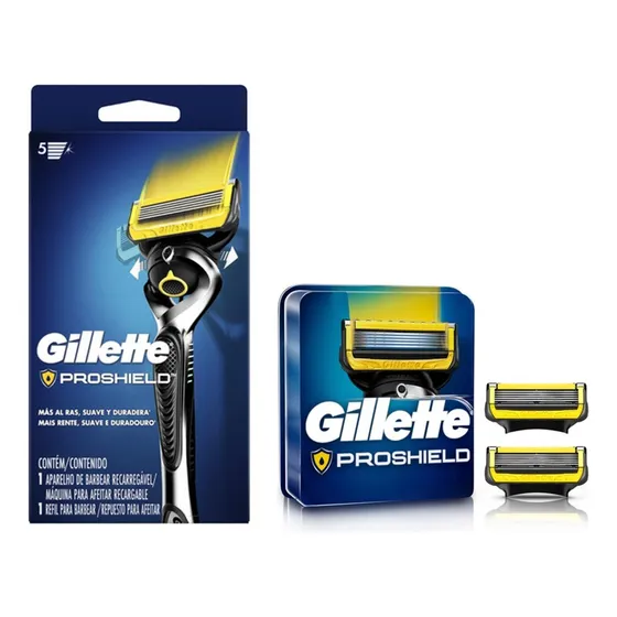 Kit Gillette Fusion Proshield 5 - Aparelho Refil + 2 Cargas