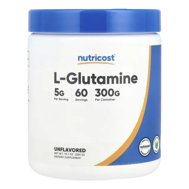 L-glutamina En Polvo 5g Por 60 Servicios Nutricost