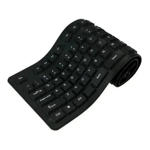 Teclado Borracha Flexível Dobrável C/ Fio Usb Numérico Abnt2
