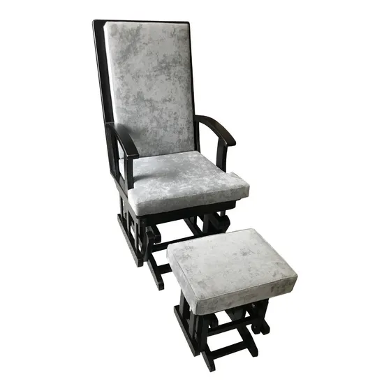 Silla Mecedora Deco  De Herraje Con Descansa-pies