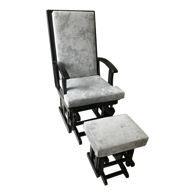 Silla Mecedora Deco  De Herraje Con Descansa-pies