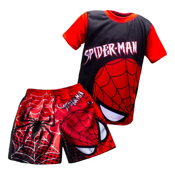 Conjunto De Franela Y Short Playero De Araña