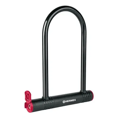 Candado Traba Tipo U 20cm Candado Moto Bicicleta Hermex Color Negro | Cuotas sin interés