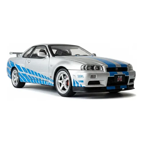 Miniatura Nissan Gtr R34 Skyline Ficção Som Luz 1:32 Gtr Cinza