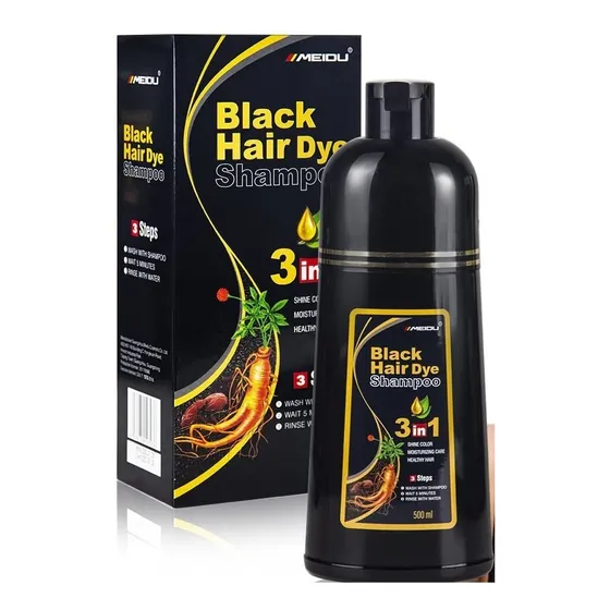 Shampoo Tinte Para Cabello Negro 100% Cubre Cana Meidu