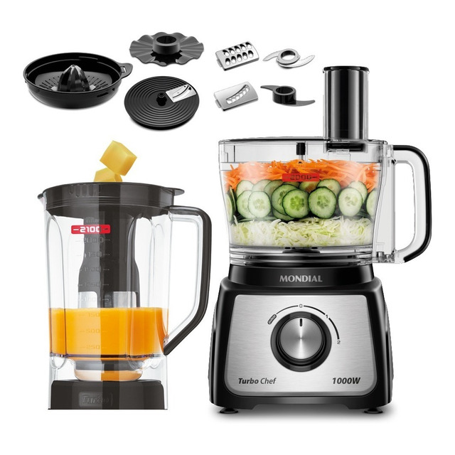 Mondial Multiprocessador Turbo Chef 9 Em 1 1000w Mpn-01-bf Cor Preto 127v Mondial Multiprocessador Turbo Chef 9 Em 1 1000w Mpn-01-bf Cor Preto 127v