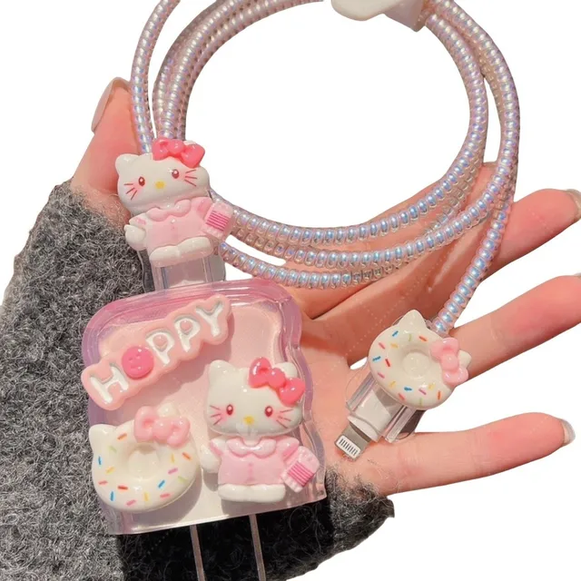 Funda Para Cargador Y Cable iPhone 20w Hello Kitty