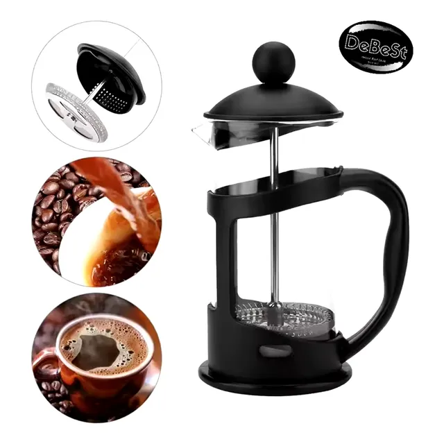 Prensa Francesa Cafe Cafetera Vidrio 800ml Embolo Metalico