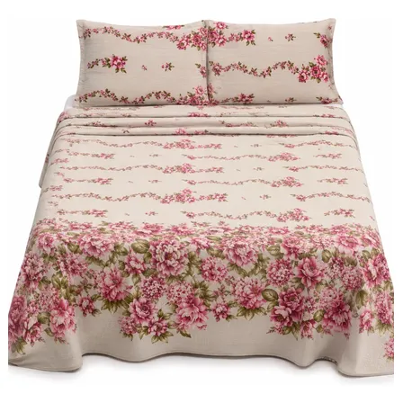Jogo De Cama Casal 4 Peças Estampado Microfibra 200 Fios Feminino Sortidos Estampado
