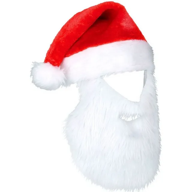 Gorro De Papa Noel Con Barba Navideño Disfraz Fiestacotillon