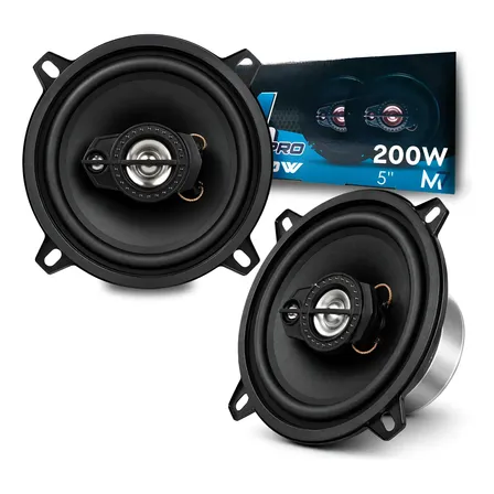 Kit Alto Falante Triaxial 5 Polegadas 200w Som Automotivo M7 Preto