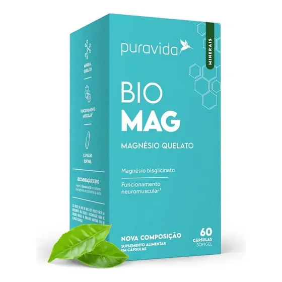 Bio Mag Magnésio Quelato Puravida 60 Cápsulas