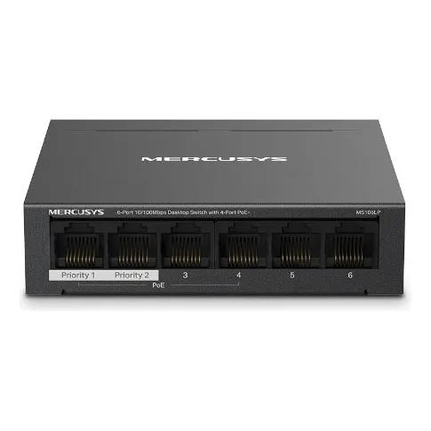 Switch Mercusys Ms106lp 6ptos + 4poe