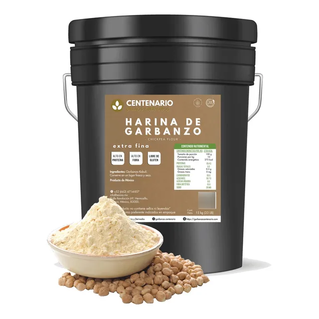 Harina De Garbanzo Extra Fina Sin Gluten Gf Cubeta 15kg