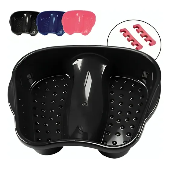 Bacia Para Os Pés Pedicure Spa Relaxamento Escalda Pés Cor Preto