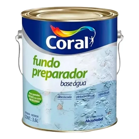 Fundo Preparador Parede Base De Água 3,6l Coral
