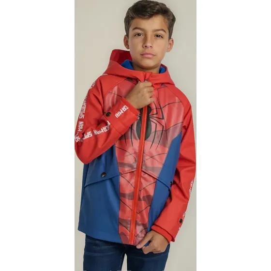 Chamarra Repelete Spiderman Impermeable Afelpado Marvel