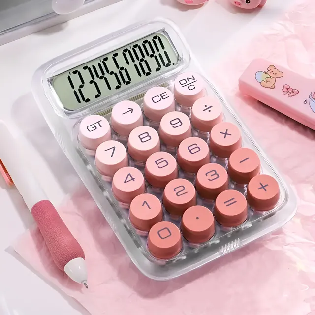 Calculadora Electrónica Transparente Con Teclado Grande