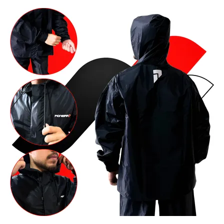 Capa De Chuva Nylon Moto Motoqueiro Impermeável Com Capuz