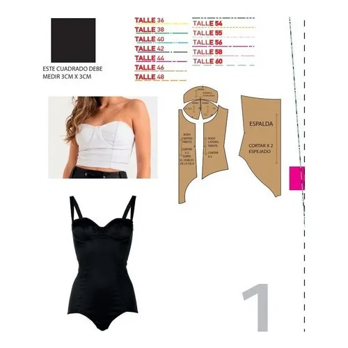 Molde Patrón Imprimible Top Crop  Corset Mujer Pdf A4