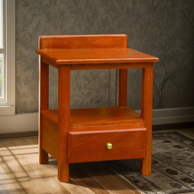 Velador, Mesa De Noche,madera Tornillo,modelo Vlr 9