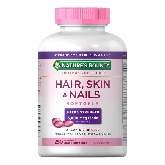 Hair Skin And Nails 5000mcg Vitaminas Para Pelo Piel Y Uñas 250 Softgels Sin sabor | Cuotas sin interés