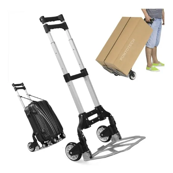 Carro De Mano Carrito Plegable De Carga Aluminio Hasta 80kg