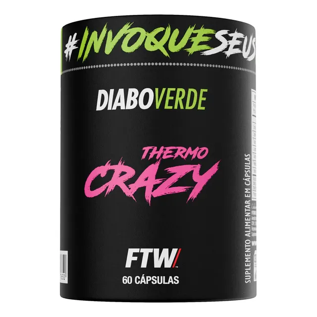 Termogênico Thermo Crazy Pote 60 Cáps Ftw - Diabo Verde