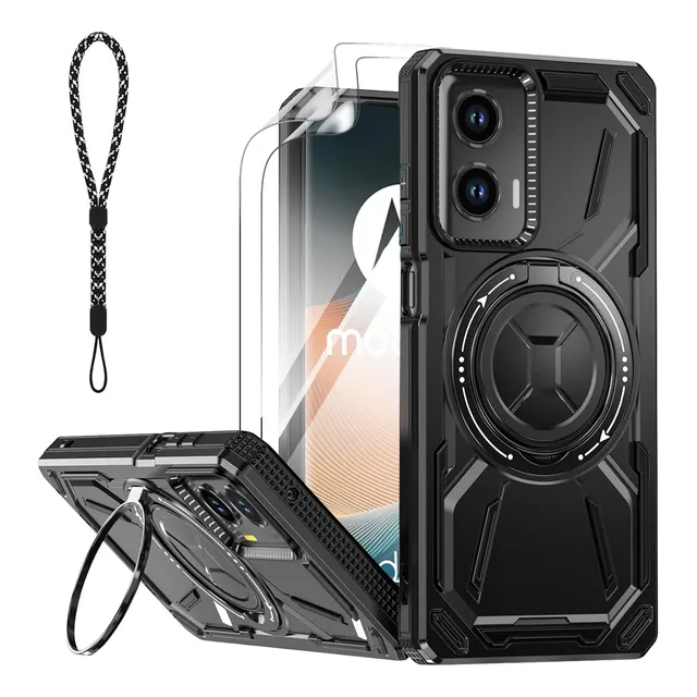 Funda Case Magnético + 2 Mica + Para Motorola Edge 50 Fusion