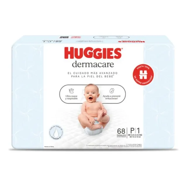 Pañal Huggies Dermacare Talla P X 68 Unid