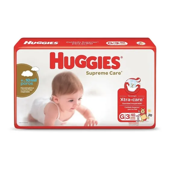Huggies Pañales Supreme Care Talle Grande 40 Unidades Género Sin género Tamaño Grande (G)