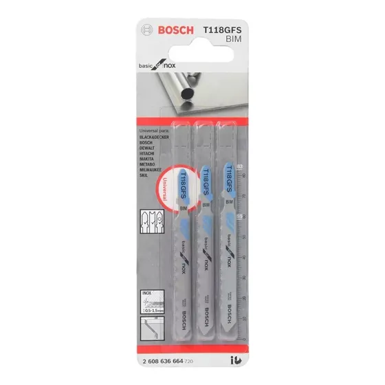 Hoja Caladora Acero Inoxidable Bosch T118gfs X3