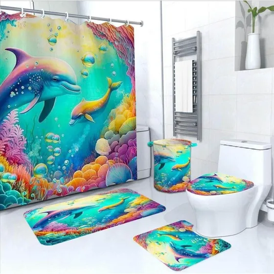 Juego De Baño En 4d. Calidad Premium 5 Piezas
